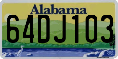 AL license plate 64DJ103