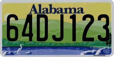 AL license plate 64DJ123