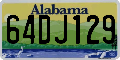 AL license plate 64DJ129
