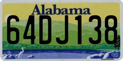 AL license plate 64DJ138