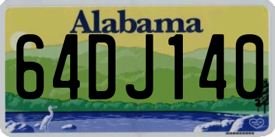 AL license plate 64DJ140