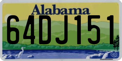 AL license plate 64DJ151