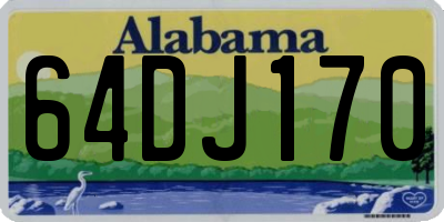 AL license plate 64DJ170