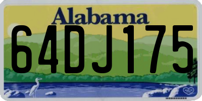 AL license plate 64DJ175