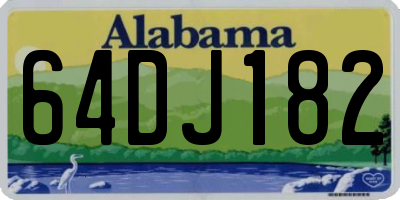AL license plate 64DJ182