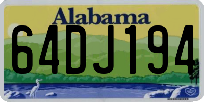 AL license plate 64DJ194