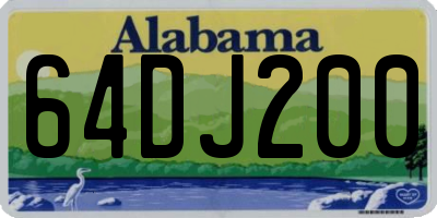 AL license plate 64DJ200
