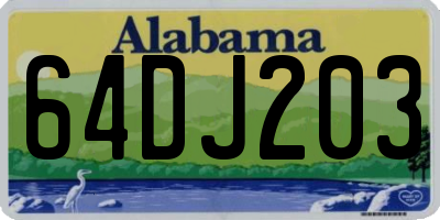 AL license plate 64DJ203