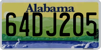AL license plate 64DJ205