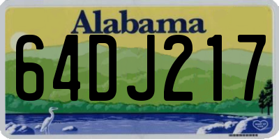 AL license plate 64DJ217