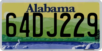 AL license plate 64DJ229