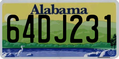 AL license plate 64DJ231