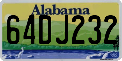 AL license plate 64DJ232