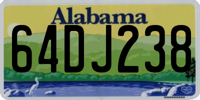 AL license plate 64DJ238