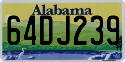 AL license plate 64DJ239