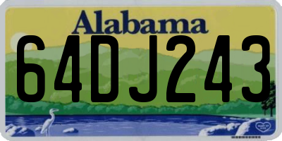 AL license plate 64DJ243