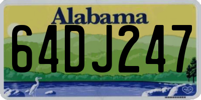 AL license plate 64DJ247