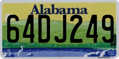 AL license plate 64DJ249