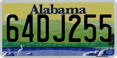 AL license plate 64DJ255