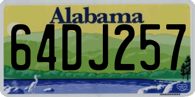 AL license plate 64DJ257