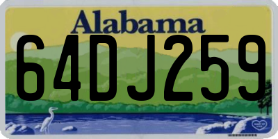 AL license plate 64DJ259
