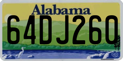 AL license plate 64DJ260