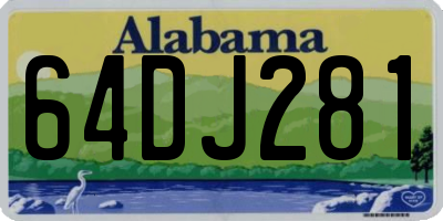 AL license plate 64DJ281