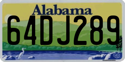 AL license plate 64DJ289