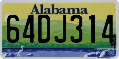 AL license plate 64DJ314