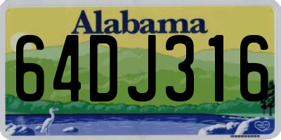 AL license plate 64DJ316
