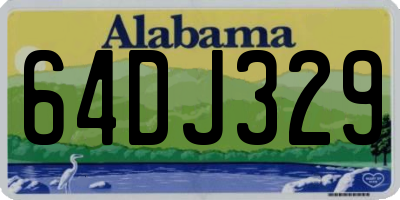 AL license plate 64DJ329