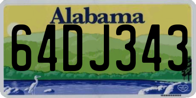 AL license plate 64DJ343