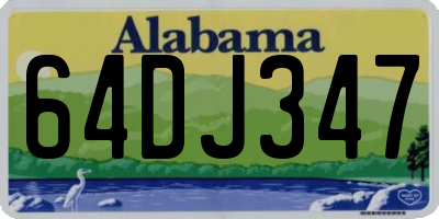 AL license plate 64DJ347