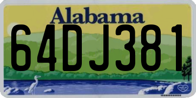 AL license plate 64DJ381