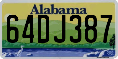AL license plate 64DJ387