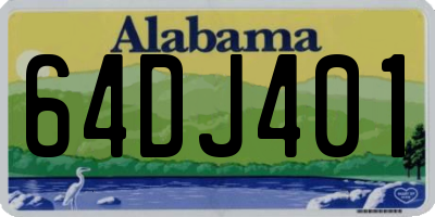 AL license plate 64DJ401