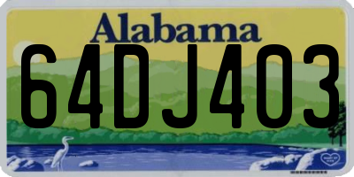 AL license plate 64DJ403