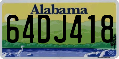 AL license plate 64DJ418