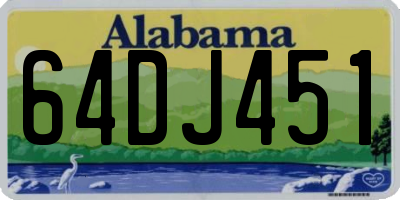 AL license plate 64DJ451