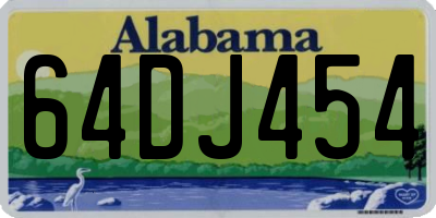 AL license plate 64DJ454