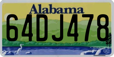 AL license plate 64DJ478