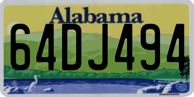 AL license plate 64DJ494