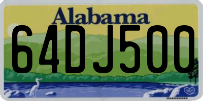 AL license plate 64DJ500