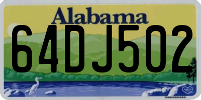 AL license plate 64DJ502