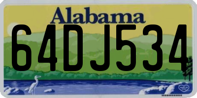 AL license plate 64DJ534