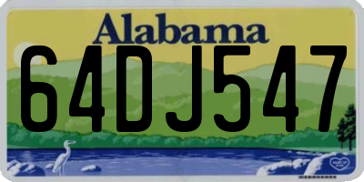 AL license plate 64DJ547
