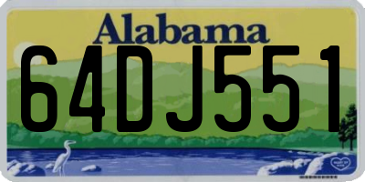 AL license plate 64DJ551