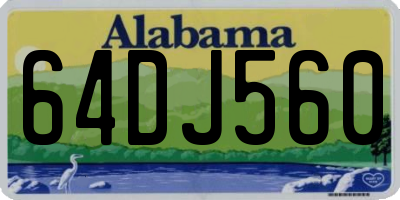 AL license plate 64DJ560