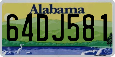 AL license plate 64DJ581