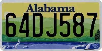 AL license plate 64DJ587